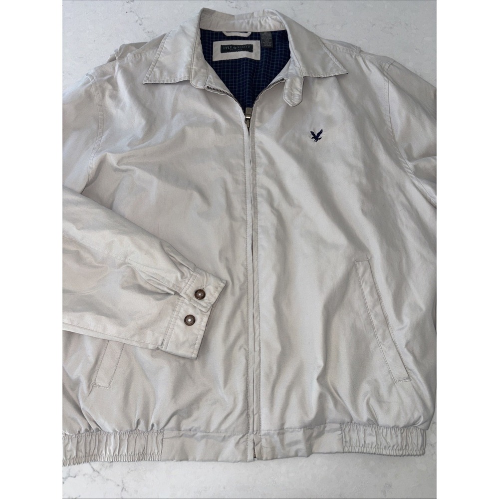 Lyle & Scott Harrington Jacket Men's Medium Light Gray Bomber‎ Full Zip Scotland
